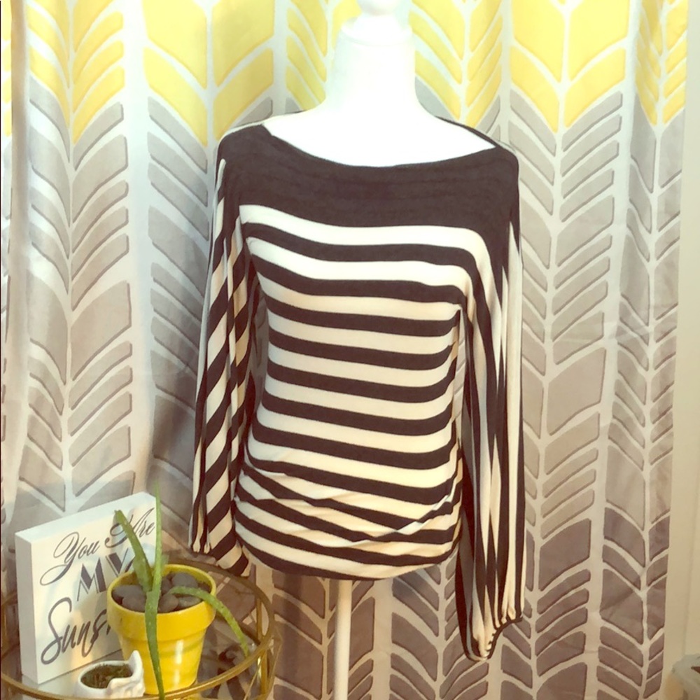 Anthropologie Bailey 44 stripped balloon sleeves